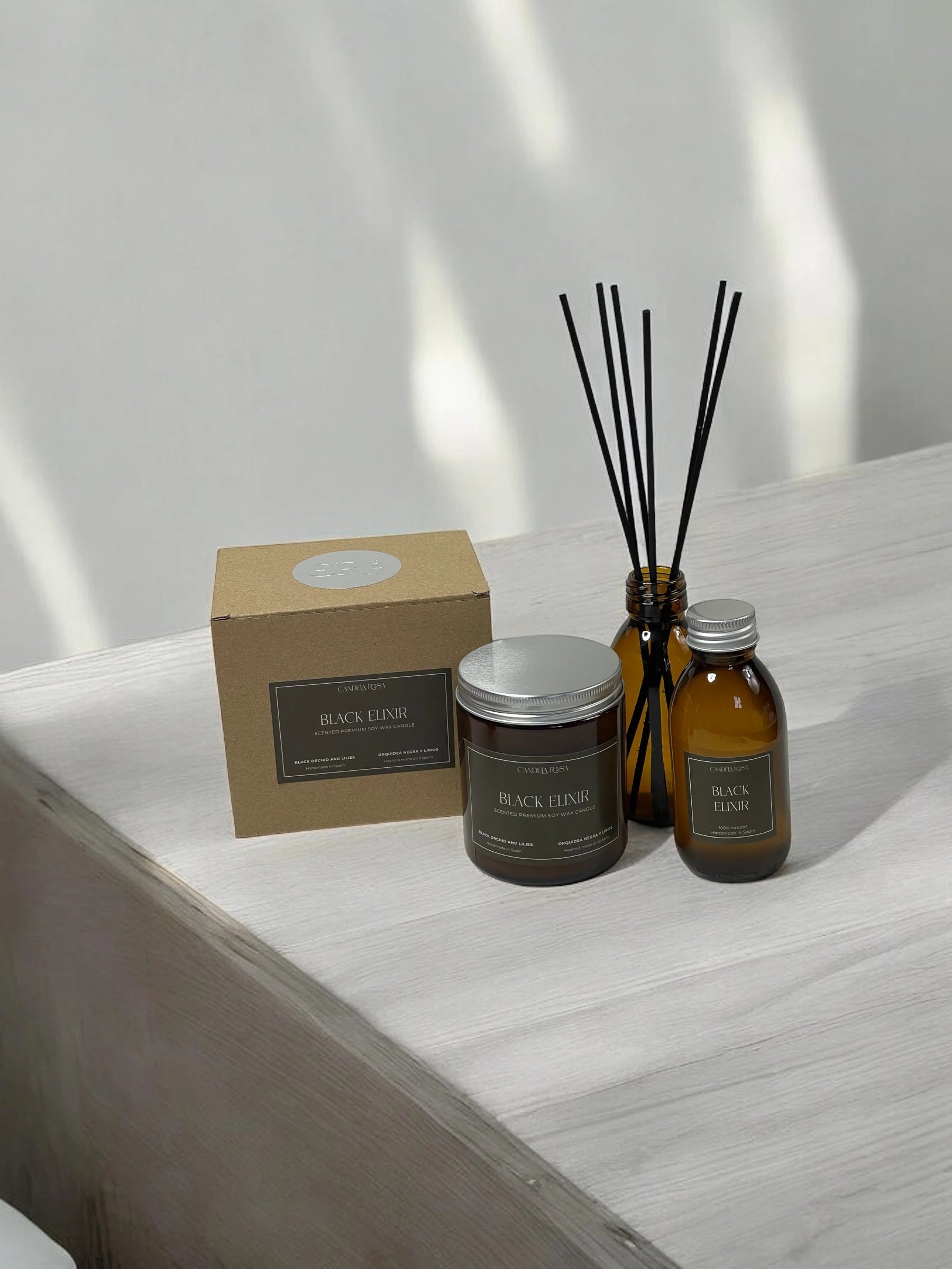 Pack vela aromática artesanal y ambientador mikado